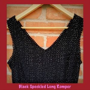 Black Speckled Long Romper